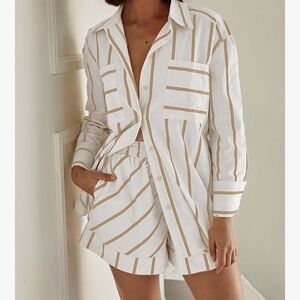 Amazon Striped Women's Swimsuit Coverup Pajama or Casual Matching Set Small